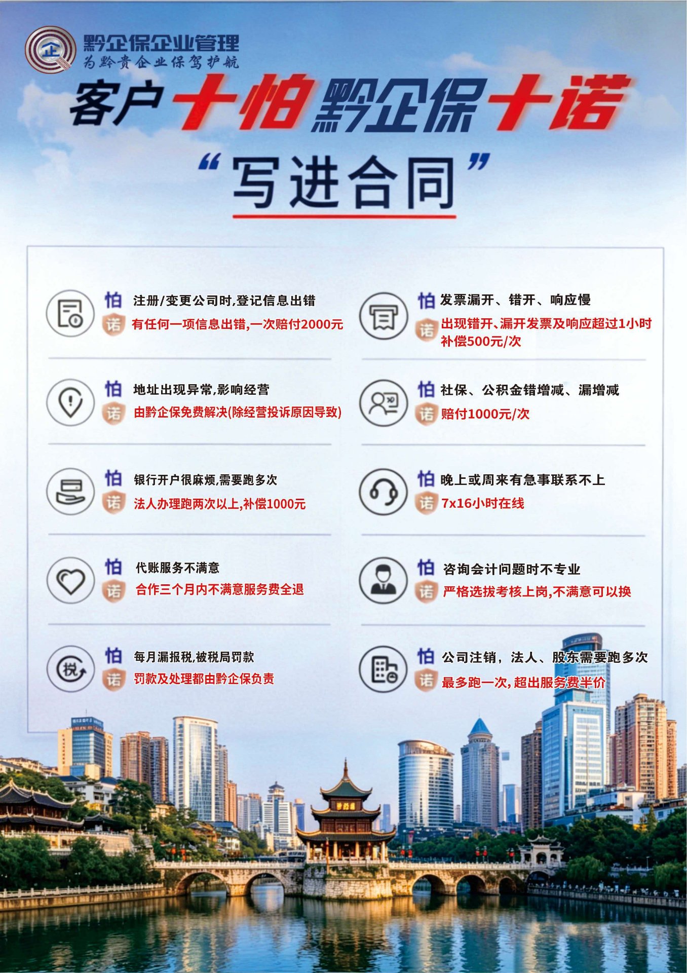 客户十怕 黔企保十诺