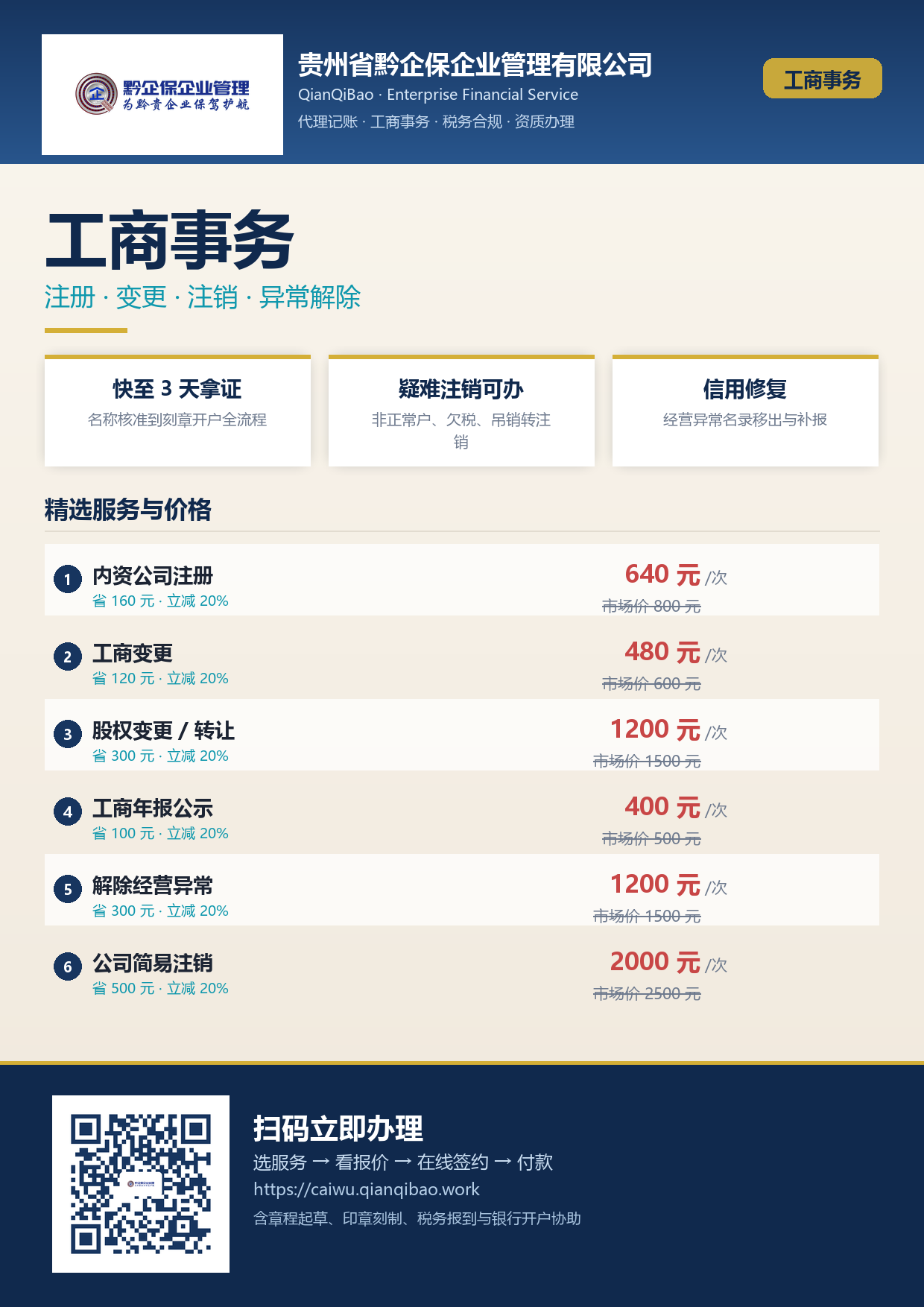 工商事务宣传海报