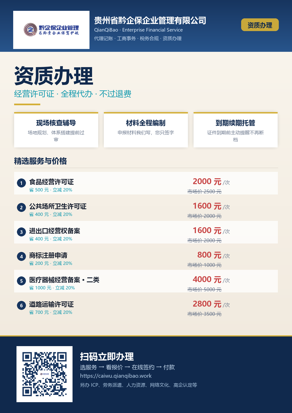 资质办理宣传海报